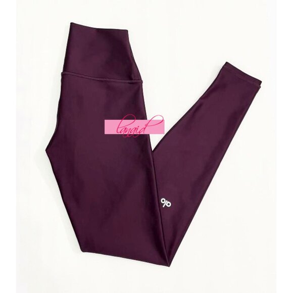 Alo High-Waist Airlift Leggings Dark Plum Purple Hi-Rise Waisted Skinny Pants M - Picture 5 of 8